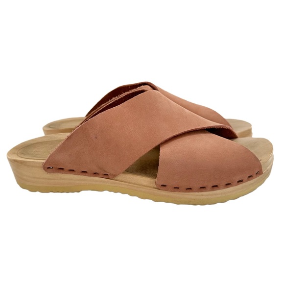 No. 6 Shoes - No. 6 womens Frida clogs size 38 pink blush nubuck leather wooden